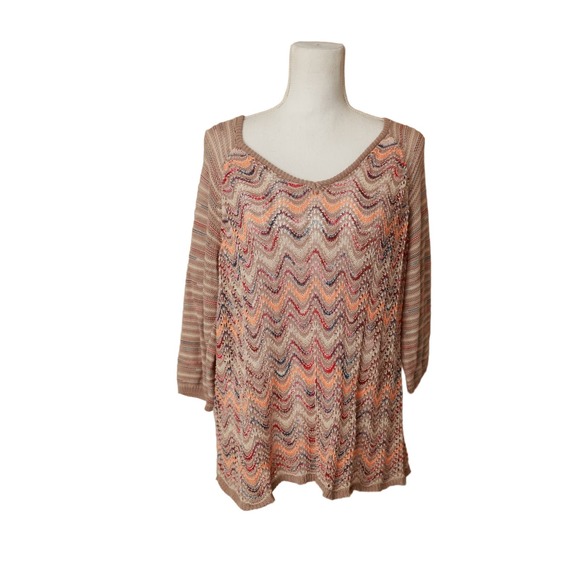 American Rag Cie plus size‎ 2X sweater pink multi color - Picture 1 of 5